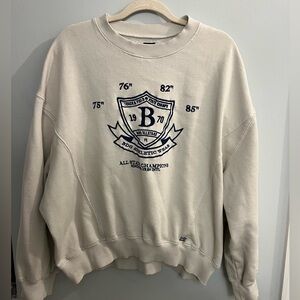 Urban outfitters crop embroidered crewneck